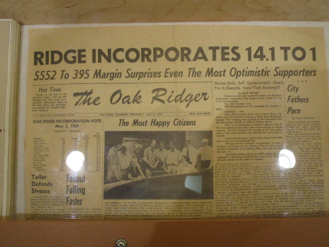 oak ridge city on its own newspaper announcement